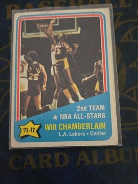 Wilt Chamberlain 1971-72 All-League Honors Basketball Card - Blue & Cream